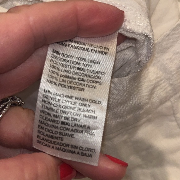 Chicos ladies pants 100% size US 18 / 3.5 white with eyelit lace bottom detail - Picture 8 of 9